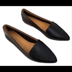 JCrew Black Leather Edie Loafers
